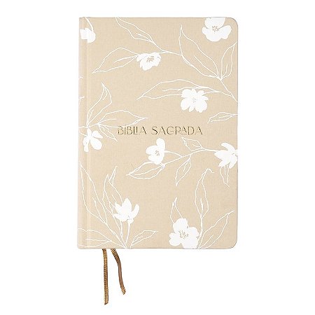 Bíblia A21 The Purpose Book, Letra tradicional, com espaço para anotação, Capa dura com tecido Bege Flores
