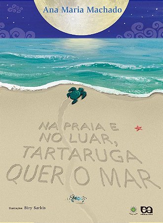 Na praia e no luar, tartaruga quer o mar