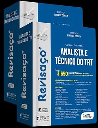 Revisaço - Analista e Técnico do TRT - Mais de 3.650 Questões Comentadas