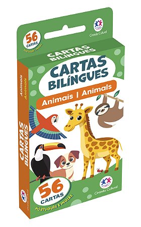 Flash Cards Cartas Bilíngues - Animais - Animals