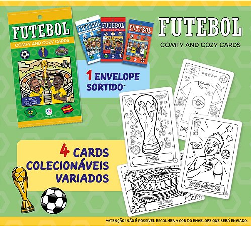 Futebol - Comfy and Cozy 4 Cards para colorir e colecionar