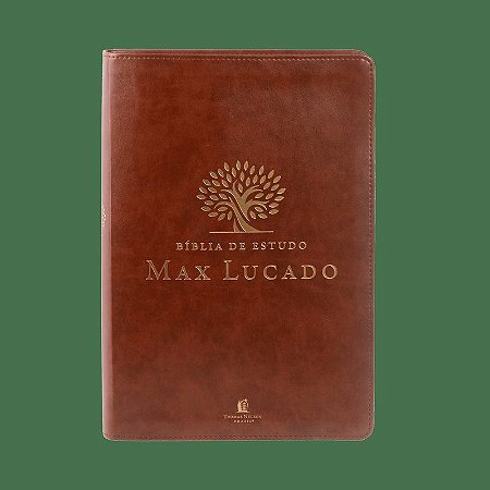 Bíblia de Estudo Max Lucado NVI, Letra tradicional, Fonte Leitura Perfeita, Capa luxo Marrom