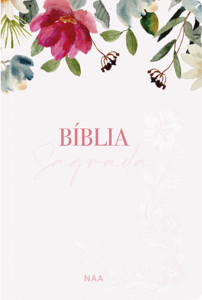 Bíblia NAA, Letra Tradicional, Capa Dura Branca Flores