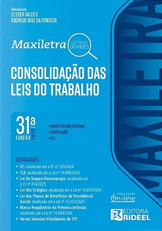 Consolidação das Leis do Trabalho - Maxiletra - CLT 2025 Rideel