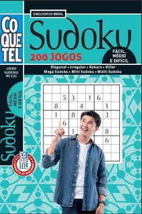 Livro coquetel sudoku 233 | 200 jogos: níveis fácil, médio e difícil
