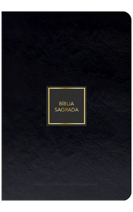 Bíblia NVT, Letra Tradicional, com comentários e notas de rodapé, Capa Couro ecológico Preto
