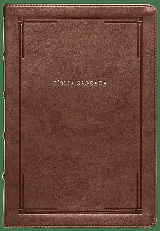 Bíblia NVI Slim, Letra grande, Fonte Leitura Perfeita, Capa luxo Marrom Barroca