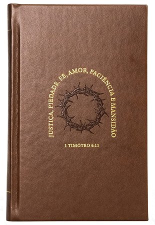 Bíblia NVI, Capa dura de luxo marrom, Timóteo, Letras de Jesus em vermelho, Leitura Perfeita