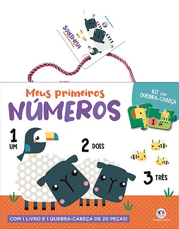 Meus primeiros números - Kit com livro e quebra-cabeça de 20 peças