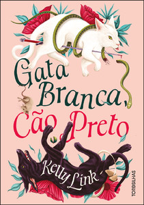 Gata branca, cão preto