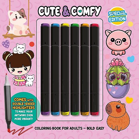 Cute & Comfy Coloring Book for Adults - Special Edition - Livro de Colorir Adulto