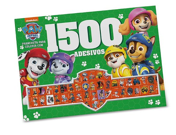 Patrulha Canina Prancheta para Colorir com 1500 Adesivos