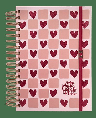 Meu plano perfeito: Florescer, planner sem data para adolescentes, capa coração | Planner 2027