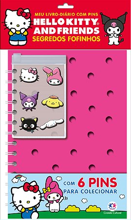 Hello Kitty - Leia e colecione - Diário com Pins