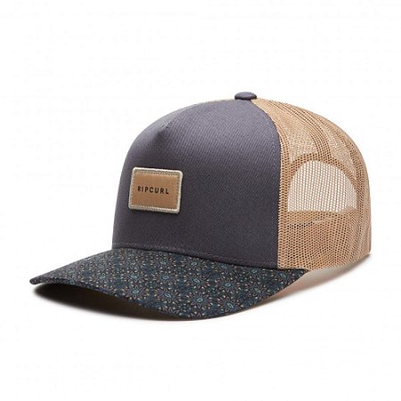 Boné Rip Curl Aba Curva Mix Up Trucker Cinza Escuro
