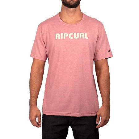 Camiseta Rip Curl Pump Tee Masculina Rosa Mescla