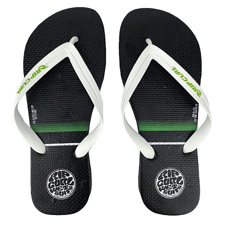 Chinelo Rip Curl Stacked Logo Preto/Verde