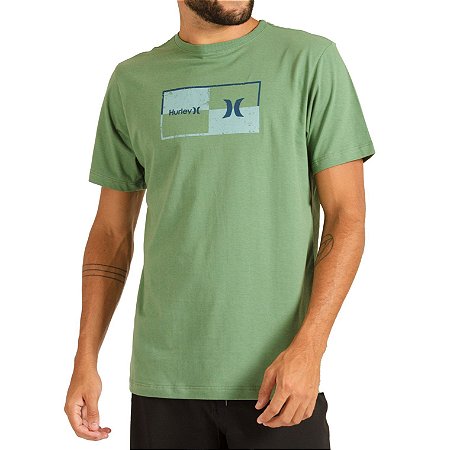 Camiseta Hurley Silk Geometric Masculina Verde