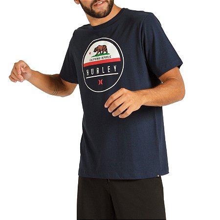 Camiseta Hurley Silk California Masculina Azul Marinho