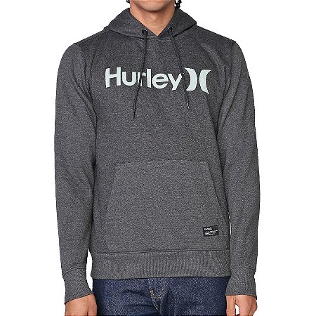 Moletom Hurley Fechado O&O Solid Masculino Preto Mescla