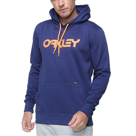 Moletom Oakley Fechado B1B Po Hoodie Masculino Azul Marinho/Laranja