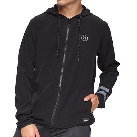 Jaqueta Hurley Windbreaker Block Party Masculina Preto