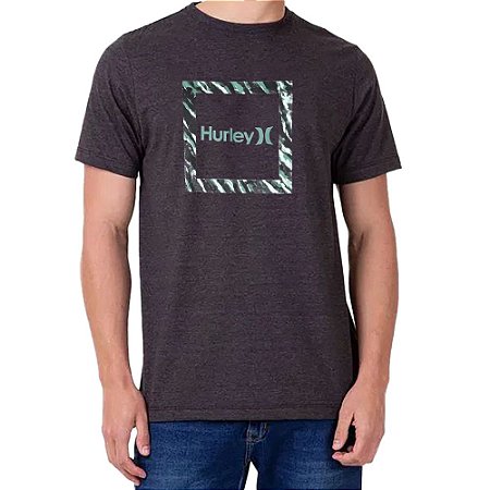 Camiseta Hurley Silk Frame Masculina Preto Mescla