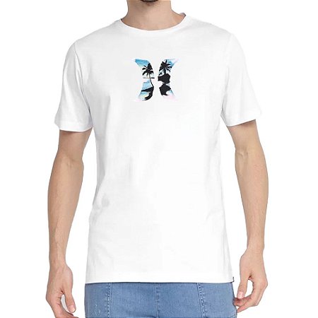 Camiseta Hurley Silk Icon Palmer Masculina Branco
