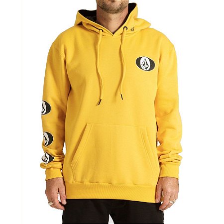 Moletom Volcom Fechado Stone Stack Masculino Amarelo