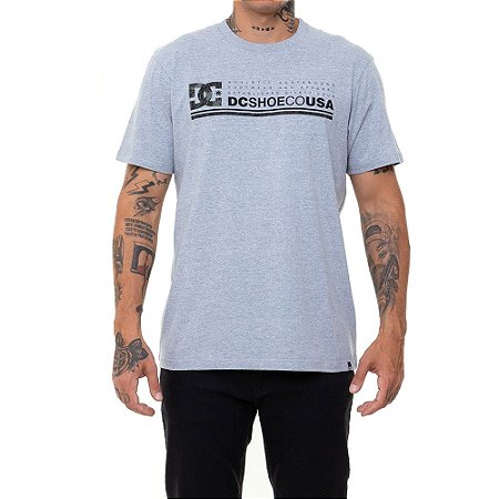 Camiseta DC Shoes Impact Camo Masculina Cinza Mescla