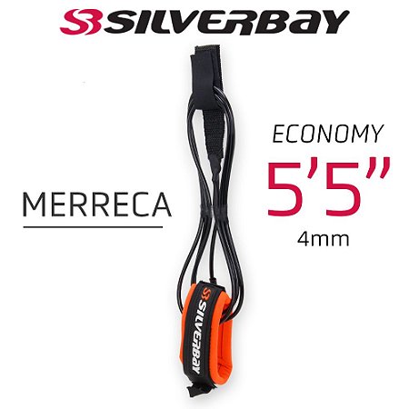 Leash Silverbay Economy Merreca 5'5 4mm Preto/Laranja