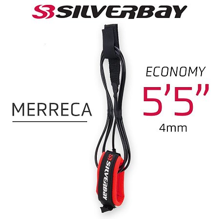 Leash Silverbay Economy Merreca 5'5 4mm Preto/Vermelho