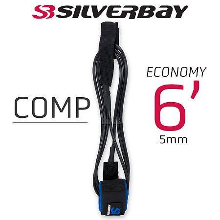 Leash Silverbay Economy Comp 6' 5mm Preto/Azul