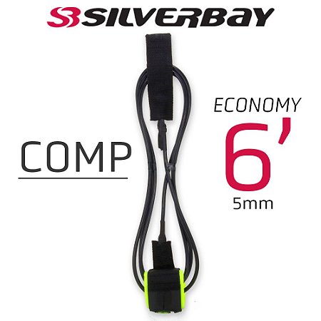 Leash Silverbay Economy Comp 6' 5mm Preto/Verde