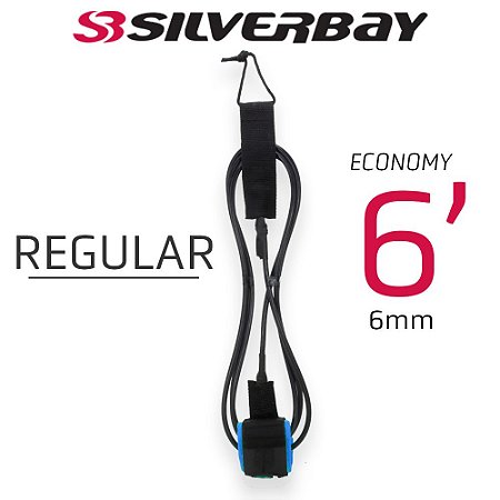 Leash Silverbay Economy Regular 6’ 6mm Preto/Azul