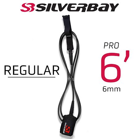 Leash Silverbay Pro Regular 6' 6mm Preto