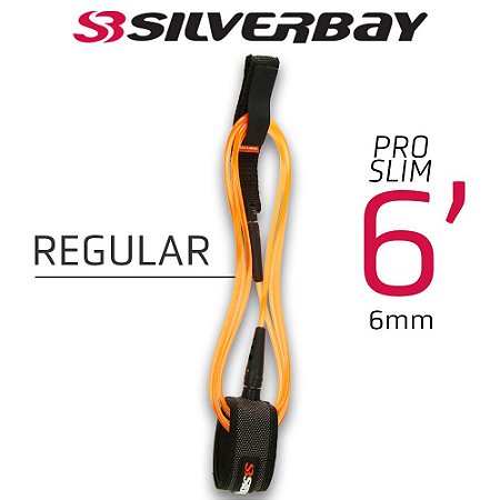 Leash Silverbay Pro Slim Regular 6' 6mm Laranja