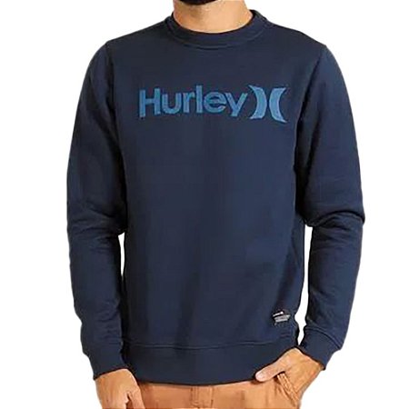 Moletom Hurley Careca O&O Solid Masculino Azul Marinho