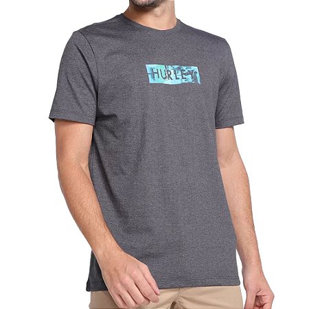 Camiseta Hurley Silk Box Smoke Masculina Preto Mescla