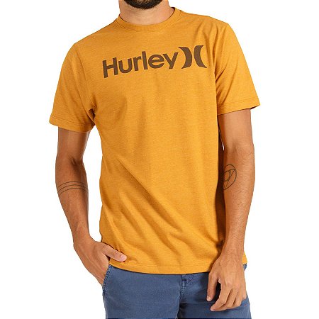 Camiseta Hurley Silk O&O Solid Masculina Mostarda