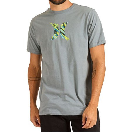 Camiseta Hurley Silk Icon Smoke Masculina Cinza