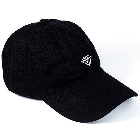 Boné Diamond Aba Curva Micro Brilliant Dad Hat Preto