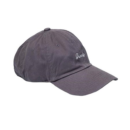 Boné Grizzly Aba Curva Cursive Embroidery Dad Hat Cinza