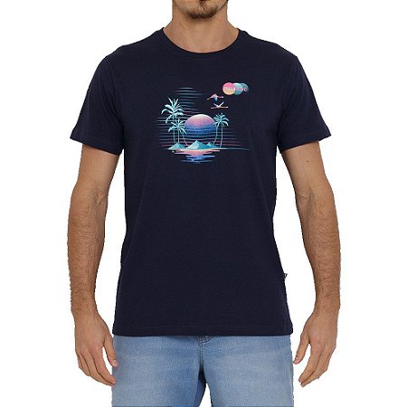 Camiseta Billabong Deset Oasis Masculina Azul Marinho