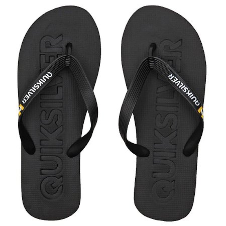 Chinelo Quiksilver Molokai Debossed Masculino Preto