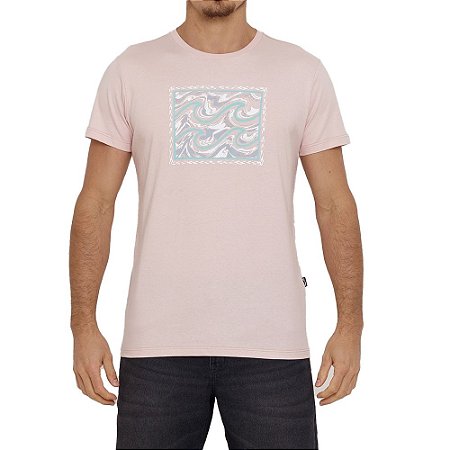 Camiseta Billabong Crayon Wave IV Masculina Rosa