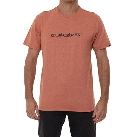 Camiseta Quiksilver Lettering Masculina Laranja