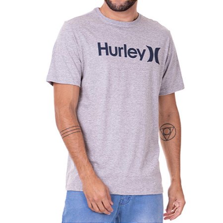 Camiseta Hurley O&O Solid Masculina Cinza Claro