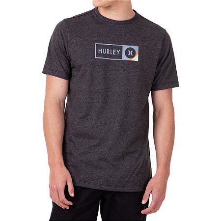 Camiseta Hurley Inbox Masculina Preto Mescla