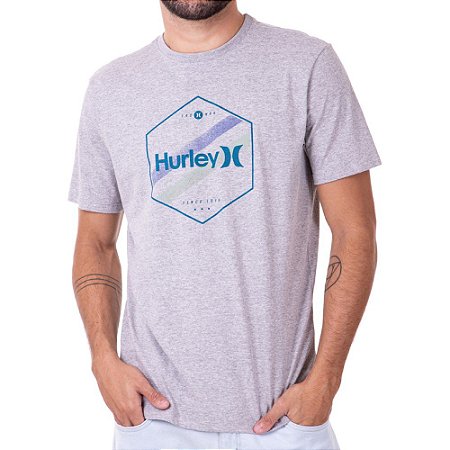 Camiseta Hurley Hexa Two Masculina Cinza Mescla